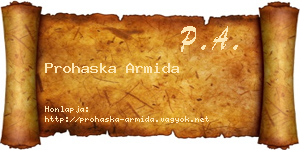 Prohaska Armida névjegykártya